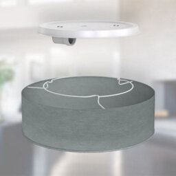 B.k.licht Bulb Socket E27 Grey Fabric Shade Ceiling Lamp (Dia)30Cm - thumbnail 9