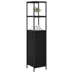 Vidaxl Bathroom Cabinet With Shelves Black Oak 36X35X165 Cm - thumbnail 4