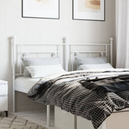Berkfield Metal Headboard White 160 Cm - thumbnail 1