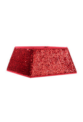 Werchristmas 36 Cm Red Square Sequin Christmas Tree Collar - image 1