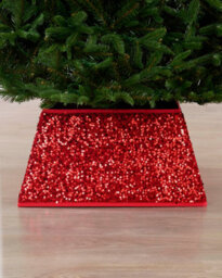 Werchristmas 36 Cm Red Square Sequin Christmas Tree Collar - thumbnail 2