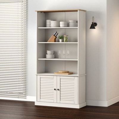 Berkfield Bookcase Vigo White 85X35X170 Cm Solid Wood Pine - image 1