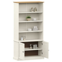 Berkfield Bookcase Vigo White 85X35X170 Cm Solid Wood Pine - thumbnail 3