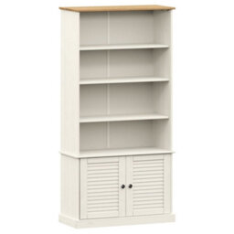 Berkfield Bookcase Vigo White 85X35X170 Cm Solid Wood Pine - thumbnail 2