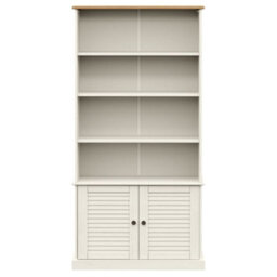 Berkfield Bookcase Vigo White 85X35X170 Cm Solid Wood Pine - thumbnail 4