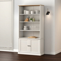 Berkfield Bookcase Vigo White 85X35X170 Cm Solid Wood Pine - thumbnail 1