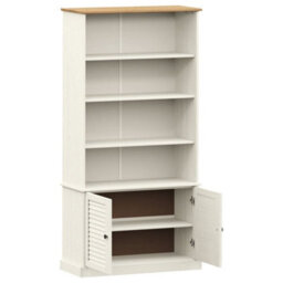 Berkfield Bookcase Vigo White 85X35X170 Cm Solid Wood Pine - thumbnail 5