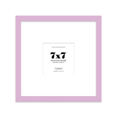 "7X7"" Lilac Picture Frame - 7X7"" Square Frame With 4X4"" Mount For 7X7""/4X4"" Pictures Classic Style Wall Art, 1 Pack" - image 1