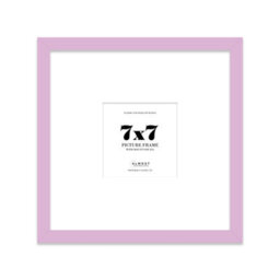 "7X7"" Lilac Picture Frame - 7X7"" Square Frame With 4X4"" Mount For 7X7""/4X4"" Pictures Classic Style Wall Art, 1 Pack" - thumbnail 1