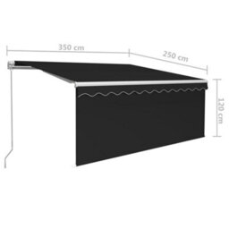 Berkfield Manual Retractable Awning With Blind 3.5X2.5M Anthracite - thumbnail 7