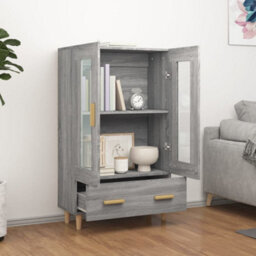 Berkfield Highboard Grey Sonoma 70X31X115 Cm Engineered Wood - thumbnail 3