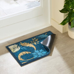 Artsy Doormats William Morris Blue Indoor Washable Doormat 60X40Cm - thumbnail 5