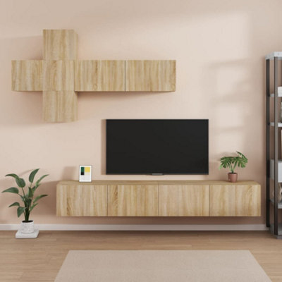 Berkfield 7 Piece Tv Cabinet Set Sonoma Oak Engineered Wood - image 1