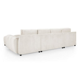 Furnishings For Less UK Zura Cream Plush Velvet Large U Shaped 4 - 5 Seater Sofa Wooden Legs - thumbnail 5