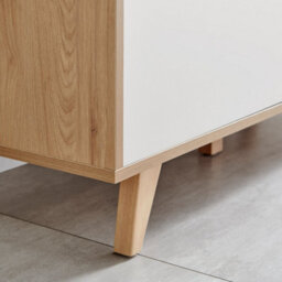 Furniturebox Uk Bisset Off-White & Wood Effect Medium Storage Sideboard - thumbnail 6