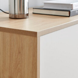 Furniturebox Uk Bisset Off-White & Wood Effect Medium Storage Sideboard - thumbnail 4