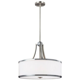 Satin Nickel And Chrome 4-Bulb Led Pendant Light Fitting