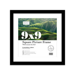 "9X9"" Black Picture Frame - 9X9"" Square Frame With 8X8"" Mount For 9X9""/8X8"" Pictures Art Deco Style Room Decor, 1 Pack" - thumbnail 1