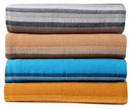 Ehc Soft & Lightweight Indian Kerala Pattern Striped Cotton King Size Throw, Teal - 220 X 250 Cm - thumbnail 8