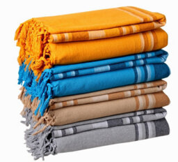 Ehc Soft & Lightweight Indian Kerala Pattern Striped Cotton King Size Throw, Teal - 220 X 250 Cm - thumbnail 9