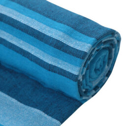 Ehc Soft & Lightweight Indian Kerala Pattern Striped Cotton King Size Throw, Teal - 220 X 250 Cm - thumbnail 5