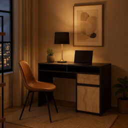 Decorotika Isla Computer Desk Black Travertine - thumbnail 4
