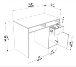 Decorotika Isla Computer Desk Black Travertine - thumbnail 9