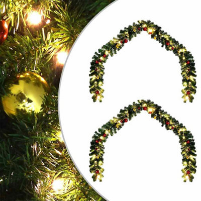 Vidaxl Christmas Garland With 600 Leds 2 Pcs Green Pvc - image 1