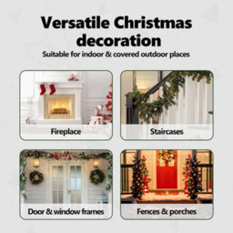 Vidaxl Christmas Garland With 600 Leds 2 Pcs Green Pvc - thumbnail 9