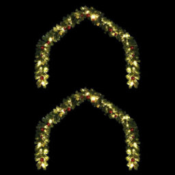 Vidaxl Christmas Garland With 600 Leds 2 Pcs Green Pvc - thumbnail 2