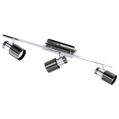 Stylish Nickel Black Flush Ceiling Light With 3 Adjustable Gu10 Spotlights - image 1