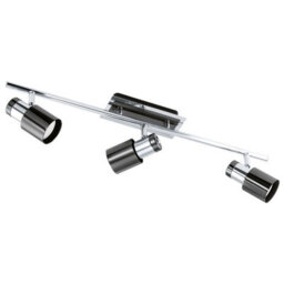Stylish Nickel Black Flush Ceiling Light With 3 Adjustable Gu10 Spotlights
