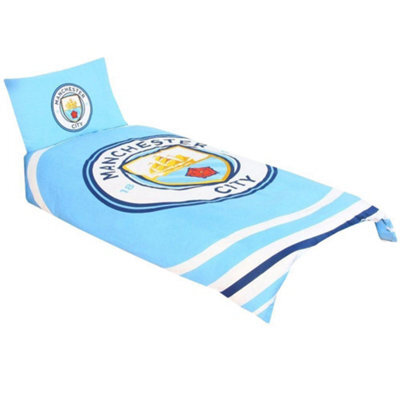 Manchester City Fc Pulse Single Duvet Set Blue/white (One Size)