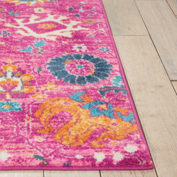 Fuchsia Floral Luxurious Traditional Abstract Rug For Dining Room-114Cm X 175Cm - thumbnail 3