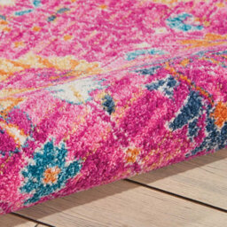 Fuchsia Floral Luxurious Traditional Abstract Rug For Dining Room-114Cm X 175Cm - thumbnail 4