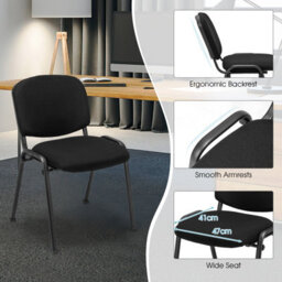 Costway Set Of 5 Office Reception Chairs Stackable Padded Guest Chairs - thumbnail 8