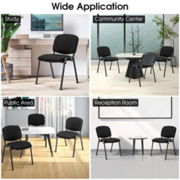 Costway Set Of 5 Office Reception Chairs Stackable Padded Guest Chairs - thumbnail 9