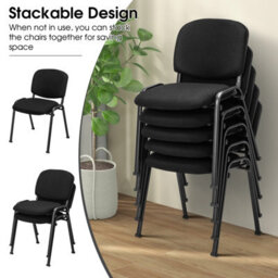 Costway Set Of 5 Office Reception Chairs Stackable Padded Guest Chairs - thumbnail 7