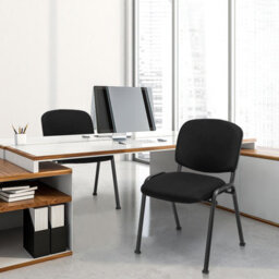 Costway Set Of 5 Office Reception Chairs Stackable Padded Guest Chairs - thumbnail 3