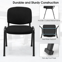 Costway Set Of 5 Office Reception Chairs Stackable Padded Guest Chairs - thumbnail 6
