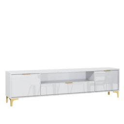 Goldline Gloss Tv Unit 200Cm White Luxury - Creative Furniture - thumbnail 8