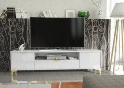 Goldline Gloss Tv Unit 200Cm White Luxury - Creative Furniture - thumbnail 6