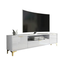 Goldline Gloss Tv Unit 200Cm White Luxury - Creative Furniture - thumbnail 5