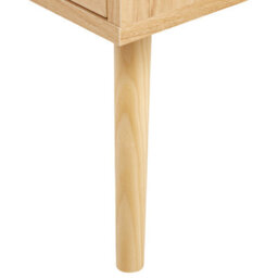 Beliani Bedsie Two Drawer Bedside Table In Light Brown Manufactured Wood With Rattan Fronts, Compact Boho Style - thumbnail 8