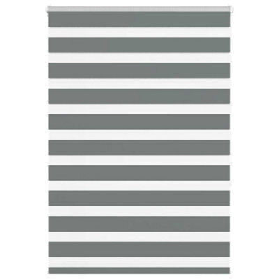 Berkfield Zebra Blind Dark Grey 100X150 Cm Fabric Width 95.9 Cm Polyester - image 1