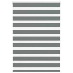 Berkfield Zebra Blind Dark Grey 100X150 Cm Fabric Width 95.9 Cm Polyester