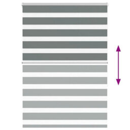 Berkfield Zebra Blind Dark Grey 100X150 Cm Fabric Width 95.9 Cm Polyester - thumbnail 5