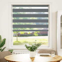 Berkfield Zebra Blind Dark Grey 100X150 Cm Fabric Width 95.9 Cm Polyester - thumbnail 2