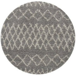 The Rugs Moroccan Shaggy Rugs And Runners Soft Fluffy Tribal Design High Pile Grey And Ivory Living Room Kitchen Hallway 910 - thumbnail 1