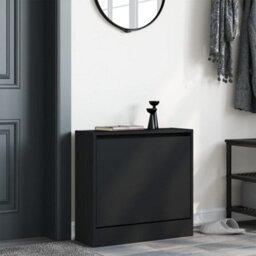Walplus Shoe Cabinet Black 60X21X57 Cm Engineered Wood - thumbnail 3